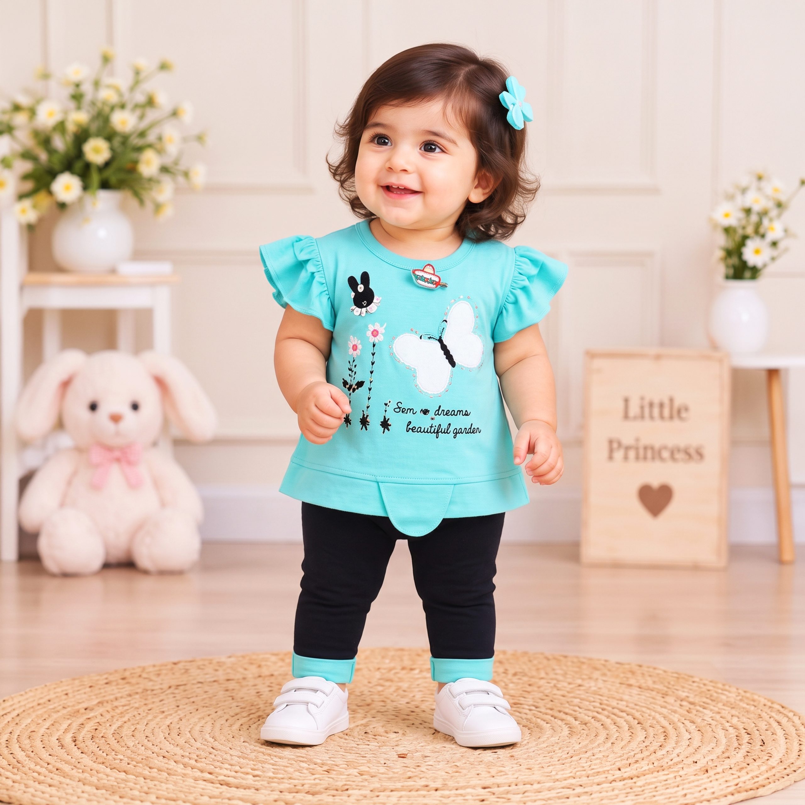 Butterfly Print Ruffle Suit - Image 2