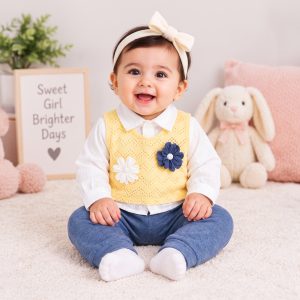 Daisy Knit 3-Piece Vest Set