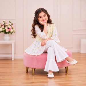 Embroidered Koti Frock & Bell-Bottom Trouser Set