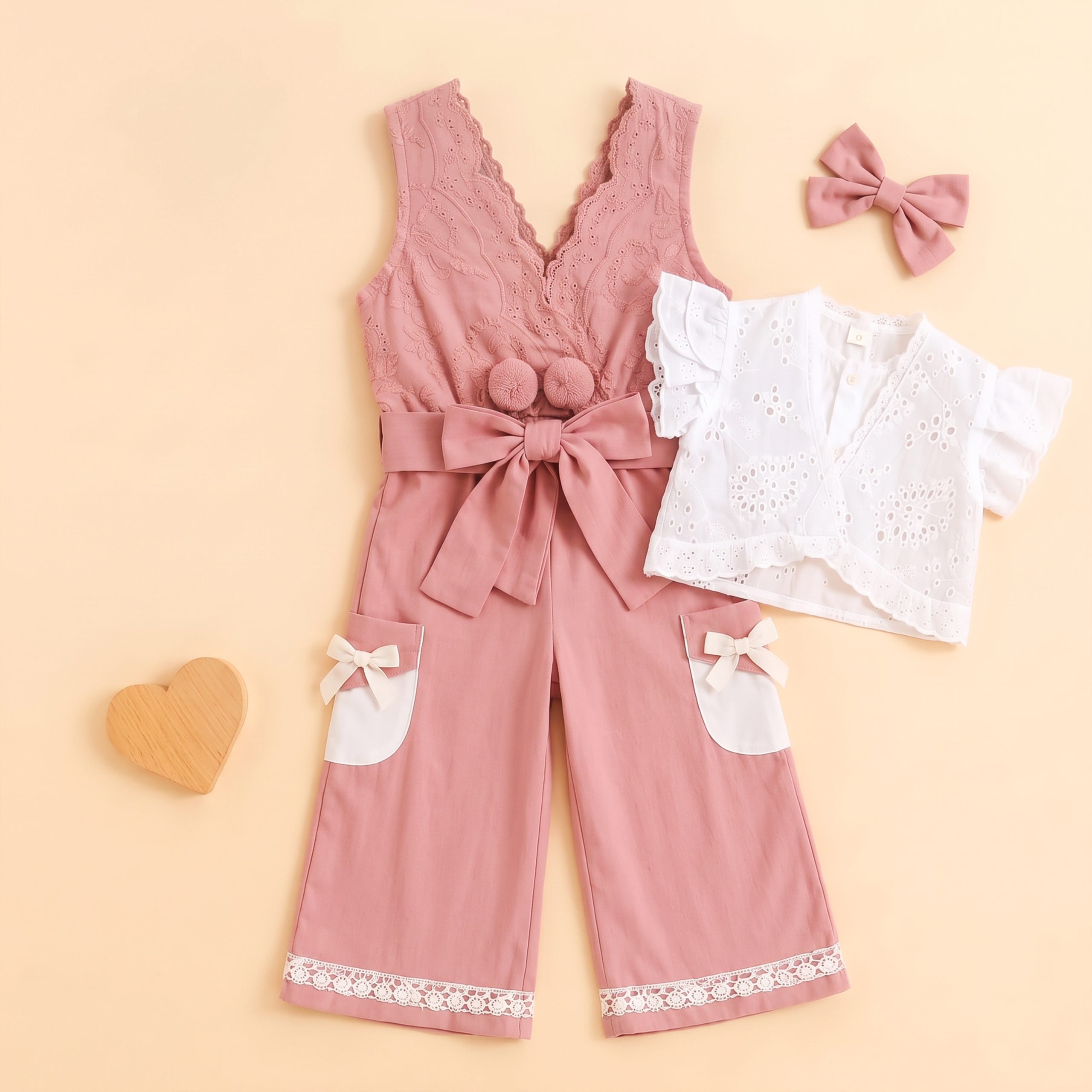 Flutter Sleeve Top & Bow Trousers Set - Image 8