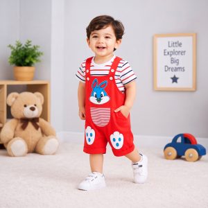 Playful Bunny Dungaree Set