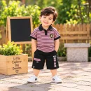 Striped Polo Shirt & Cargo Shorts Set