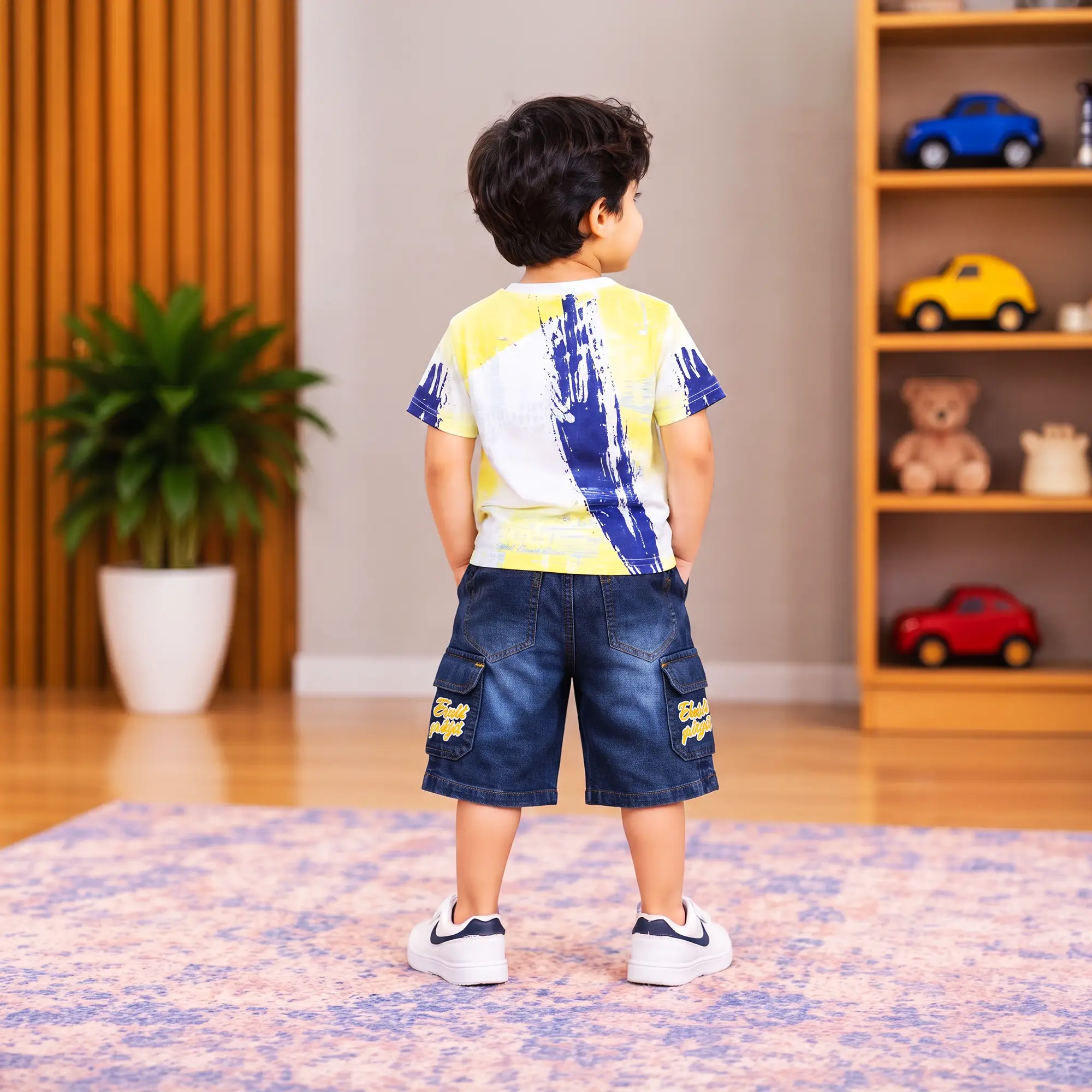 Abstract Printed T-Shirt & Shorts Set - Image 4
